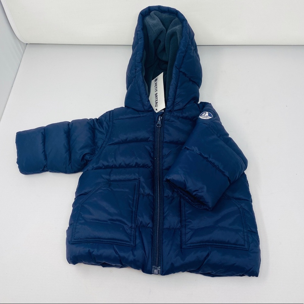 PETIT BATEAU**Navy Warm Baby Coat**3 Mo. $228